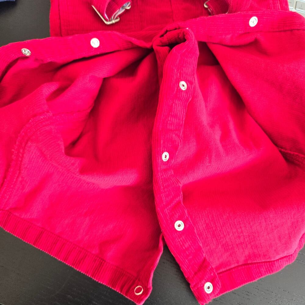 Talbots Kids Toddler Corduroy Overalls Red Sports Theme Football Baseball 24Mo - Picture 7 of 9